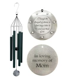 Evergreen Memorial Large Deep Tone "Through the Strongest of Storms" 33 inch Wind Chime Sympathy Gift by Weathered Raindrop