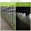 2 Pack Solar Light 2 LEDs Wall Lamp Stair Step Outdoor Waterproof Security Light with Auto On/Off