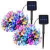 2Pcs Solar Powered String Lights 50LED Beads Fairy Sakura Flower Blossom Lights