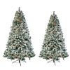 FCH 7.5ft Automatic Tree Structure PVC Material Green Flocking 350 Lights Warm Color 9 Modes With Remote Control 1450 Branches Christmas Tree