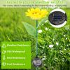 2Pcs Solar Powered Sunflower Lights 10 LED Decorative Stake Lamp