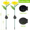 2Pcs Solar Powered Sunflower Lights 10 LED Decorative Stake Lamp