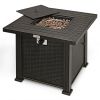 30 Inch 50000 BTU Square Propane Gas Fire Pit Table with Table Cover