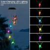 LED Solar Hummingbird Wind Chime Solar String Lights 6 LEDs Color-Changing IP65 Waterproof Decorative Lamp
