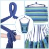 Free shipping Hammock Chair Distinctive Cotton Canvas Hanging Rope Chair with Pillows Blue YJ