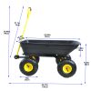 Folding car Poly Garden dump truck with steel frame, 10 inches. Pneumatic tire, 300 lb capacity body 55L black