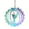 1pc 3D Colorful Rotating Wind Spinner Hummingbird Flowing Wind Chimes Yard Garden Hanging Decor Wind Catcher Pendant Bird Deterrent