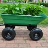 Folding car Poly Garden dump truck with steel frame, 10 inches. Pneumatic tire, 300 lb capacity body 55L Green