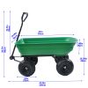 Folding car Poly Garden dump truck with steel frame, 10 inches. Pneumatic tire, 300 pound capacity, 75 liter truck body