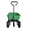 Folding car Poly Garden dump truck with steel frame, 10 inches. Pneumatic tire, 300 pound capacity, 75 liter truck body