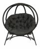 56 H x 45 W x 26 D Outdoor Black Overland Cozy Ball Chair with Cushion