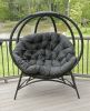 56 H x 45 W x 26 D Outdoor Black Overland Cozy Ball Chair with Cushion