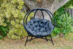 56 H x 45 W x 26 D Outdoor Black Overland Cozy Ball Chair with Cushion