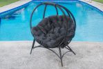 56 H x 45 W x 26 D Outdoor Black Overland Cozy Ball Chair with Cushion