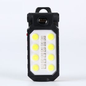 Folding USB Rechargeable COB Work Light Portable LED Flashlight Adjustable Waterproof Camping Lantern Magnet Design With Power Display (Option: W598A Builtin battery with U)