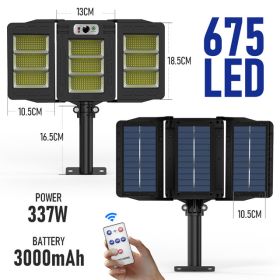 Remote Control Outdoor Solar Garden Induction LED Street Light 90 Core COB (Option: Solar light with remote contro-675LED)