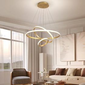 The Dining Room Chandelier Surrounds The Smart Eye Protection Living Room Bedroom (Option: Gold B Model 20x40x60CM-Stepless dimming-220V)