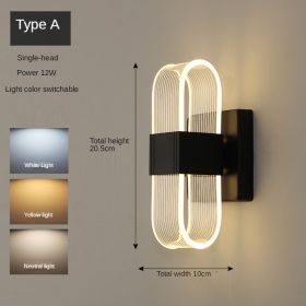 Golden Nordic Style Wall Lamp Lighting Fixture (Option: Black single head vertical pat-220V)