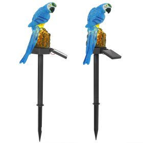 Solar Powered Parrot Garden Light IP65 Waterproof LED Parrot Landscape Lamp Decorative Lawn Lights (Color: Blue Parrot)
