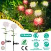 2 Packs Solar LED Chrysanthemum Lights Solar Powered Garden Flower Stake Lamp