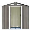 Patio 6ft x4ft Bike Shed Garden Shed; Metal Storage Shed with Lockable Door; Tool Cabinet with Vents and Foundation for Backyard; Lawn; Garden