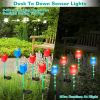 2Pcs Solar Powered Tulip Garden Light Wind Mill Waterproof Landscape Stake Lamp