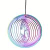 1pc Colorful Tree Of Life Wind Chime Spinner Laser Cut 3D Stainless Steel Sequins Garden Reflective Pendant Bird Scare Repeller, 3.94inch