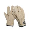 Outdoor picnic BBQ gloves camping fire barbecue cowhide heat insulation thickening wear pigskin breathable labor protection gloves